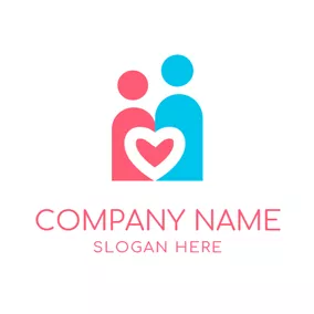 Non-profit Logo Lovely Couple and Pink Heart logo design