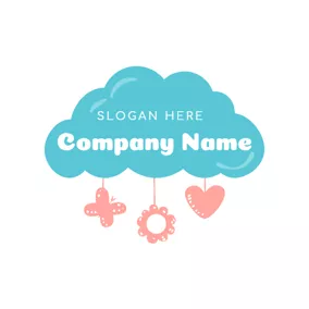 Children & Childcare Logo Lovely Decorate and Cloud Shape logo design
