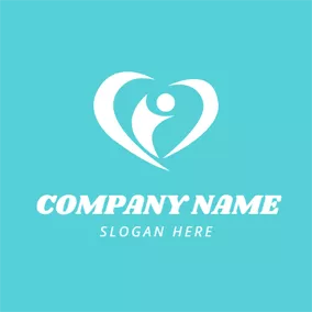 Environment & Green Logo Lovely Kid and Heart logo design