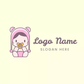 Children & Childcare Logo Lovely Pink Baby Girl logo design