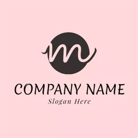 Letter Logo Lovely Pink Letter M logo design