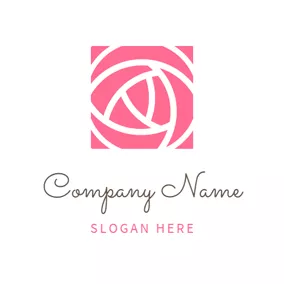 Abstract Logo Lovely Pink Rose Bud logo design