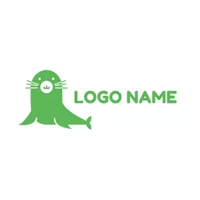 Dot Logo Lovely Sea Seal Icon logo design