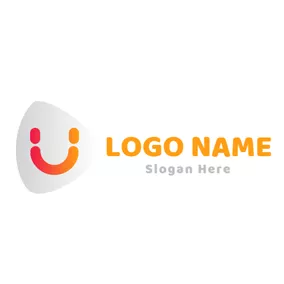 Letter Logo Lovely Smile and Letter U logo design