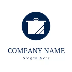 Storage Logo Lovely White Gift Box logo design