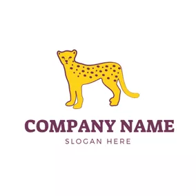 Panther Logo Lovely Yellow Cheetah logo design