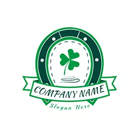 Lucky Logo Lucky Shamrock Banner Badge Line logo design