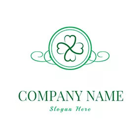 Lucky Logo Lucky Clover Circle Curve logo design