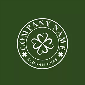 Lucky Logo Lucky Clover Circle Simple Badge logo design