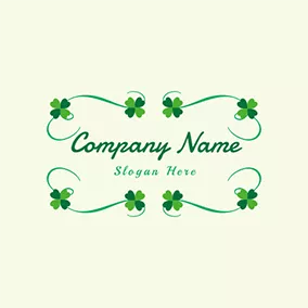 Lucky Logo Lucky Clover Cirrus Leaf Decoration logo design
