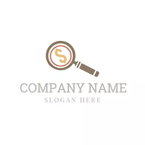 Dollar Logo Magnifying Glass and Dollar Sign logo design