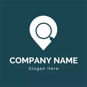 Magnifying Glass Logo Magnifying Glass and Map Pin logo design