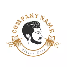 Fashion & Beauty Logo Male Short Hair Mode and Scissor logo design