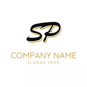 Random Logo Manuscript Random Letter S and P logo design