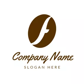 Logótipo F Maroon Oval and White Letter F logo design