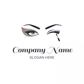 Fashion & Beauty Logo Mascara Cream and Eyelash logo design