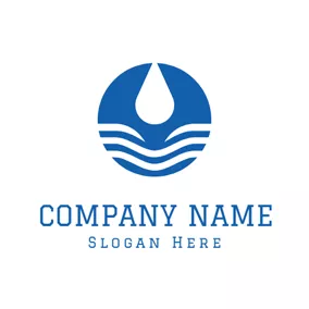 Ripple Logo Mazarine Circle and Water Drop logo design