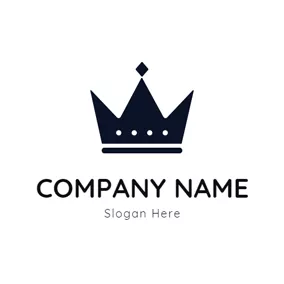 Emperor Logo Minimalist Black and White Royal Crown logo design