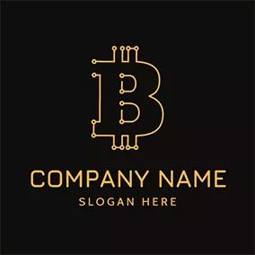 Chain Logo Minimalist Chain and Bitcoin logo design