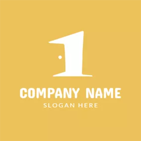 Life Logo Minimalist Yellow Opened Door logo design