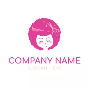 Hair Stylist Logo Mode and Afro Woman Hair logo design