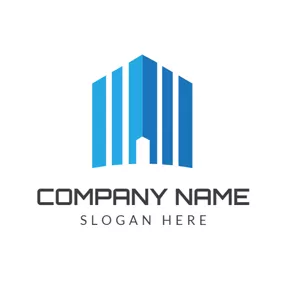 Construction Logo Modern Blue Architecture logo design