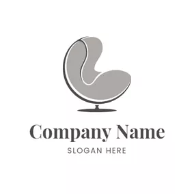 家具ロゴ Modern Gray Sofa Furniture logo design