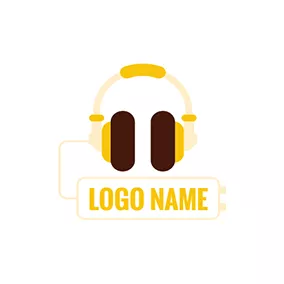 耳机 Logo Modern Wired Headphone logo design