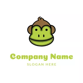 Kiwi Logo Monkey Face and Kiwi logo design