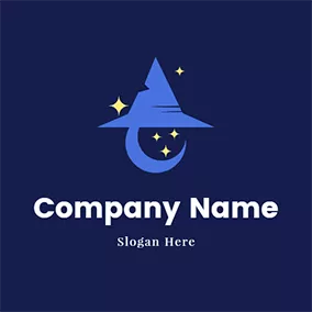 Hat Logo Moon Wizard Hat logo design