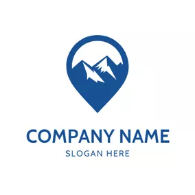 Transportation Logo Mountain and Location Icon logo design
