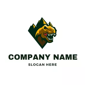 Raptor Logo Mountain and Raptor Mascot logo design