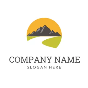 Road Logo Mountain and Road Icon logo design