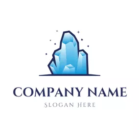 Crystal Logo Mountain Shape and Crystal logo design