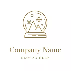 Snowflake Logo Music Box Snow Mountain Snowflake logo design