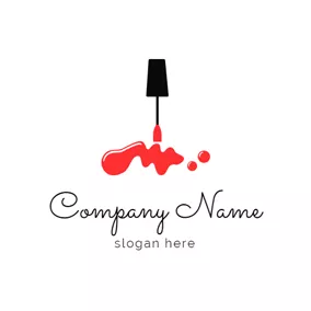 Manicure Logo Nail Brush and Nails logo design
