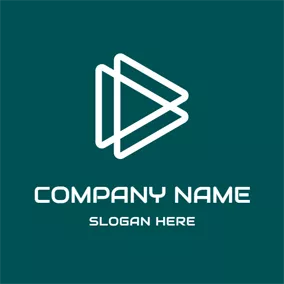 Logótipo Cinema Nesting Triangle and Play Button logo design