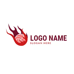Ball Logo Netball With Fire logo design