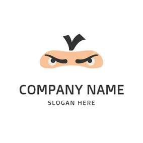 Ninja Logo Ninja Eyebrow and Eye logo design