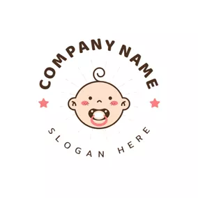 Children & Childcare Logo Nipple and Cute Baby logo design