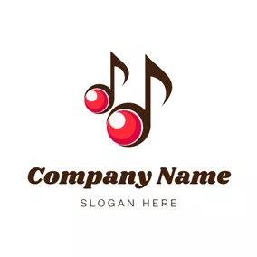 櫻桃logo Note Shape and Cherry logo design