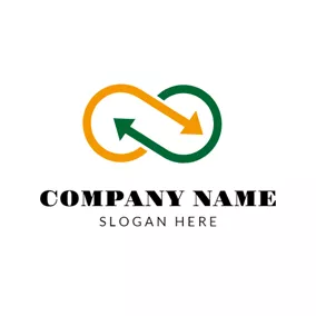 Environment & Green Logo Number Eight and Arrow logo design