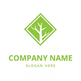 Tree Logo Oak Tree and Rhombus logo design