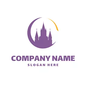Castle Logo Old Castle and Moon logo design