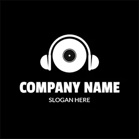 耳机 Logo Optical Disk and Wireless Headphone logo design