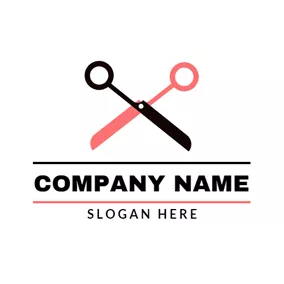 Fashion & Beauty Logo Orange and Black Scissors logo design