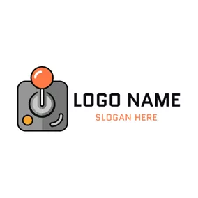 Gaming - Orange & Gray Joystick logo design