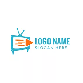 Art - Orange  & Green Television logo design