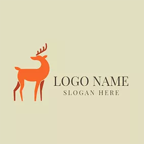 Tribal Logo Orange and Red Deer Pattern logo design