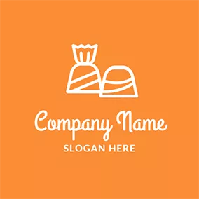 Süßigkeiten Logo Orange and White Candy logo design